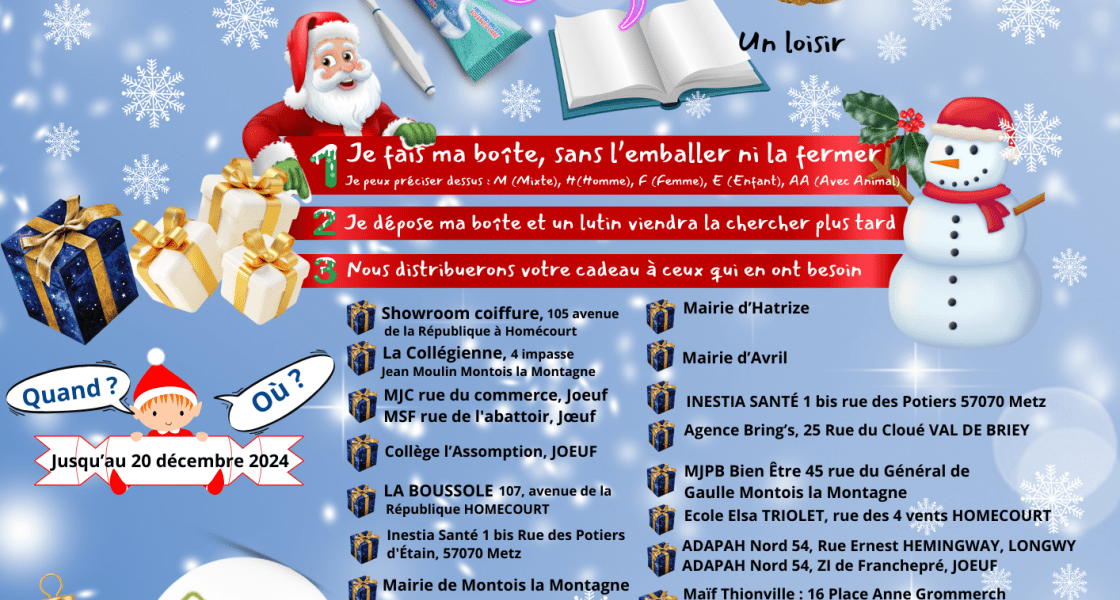 INESTIA SANTE participe aux boîtes de Noël pour les plus démunis !